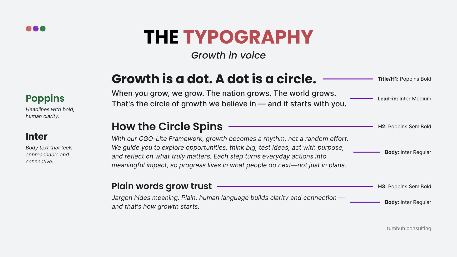 TUMBUH Insights - Falling Leaf to a Brand Reborn - The Typography